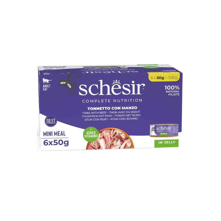 SCHESIR Tonnetto avec Filets de Bœuf en gelée (6 boîtes 50 g.)