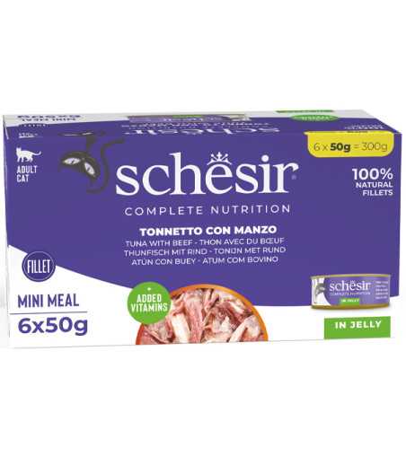 SCHESIR Tonnetto avec Filets de Bœuf en gelée (6 boîtes 50 g.)