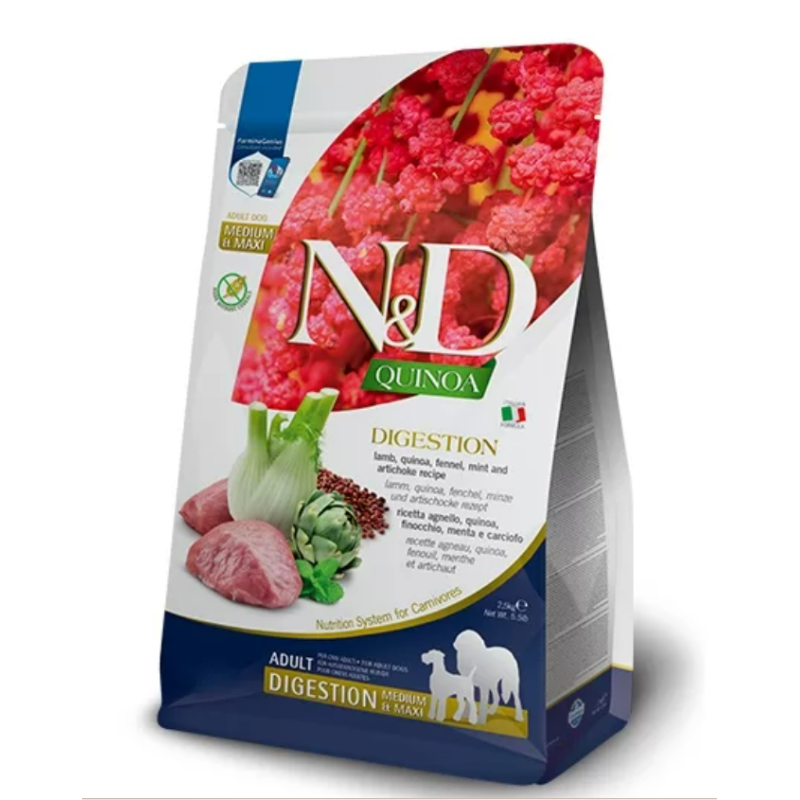 Farmina n&d quinoa cane digestion adult mini lamb fennel artichoke 2.5 kg