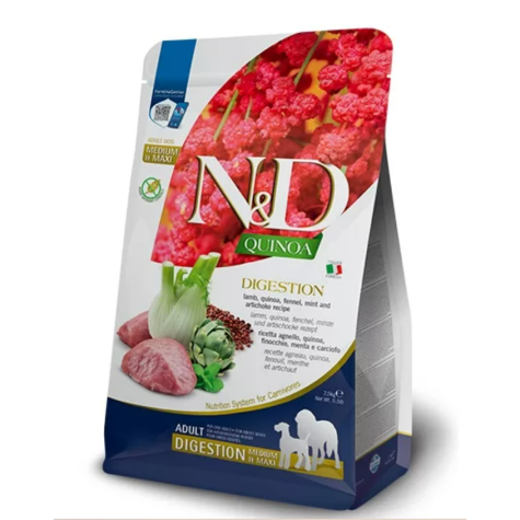Farmina n&d quinoa cane digestion adult mini agnello finocchio carciofo 2,5 kg - 