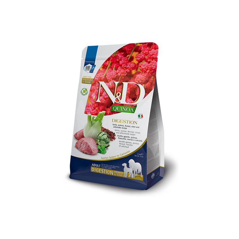 Farmina N&D M/L Quinoa Digestion Agnello GF 2,5 Kg.