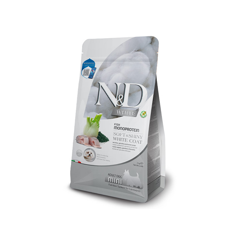 Farmina N&D Dog Adult Mini Weißer Wolfsbarsch Spirulina Fenchel 2 KG