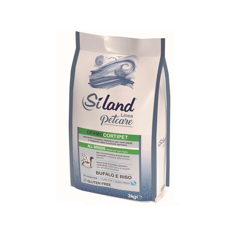 Siland Dermocortipet All Breeds Bufalo et Riz 12 kg. Siland Dermocortipet All Breeds Bufalo et Riz 12 kg.
