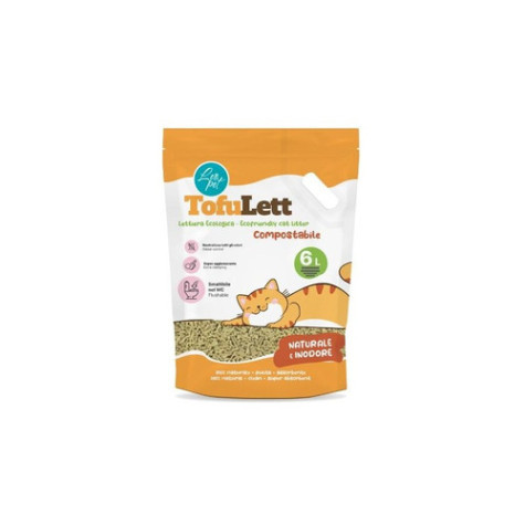 Leopet Tofulett Lettiera al Tofu per Gatti Agglomerante Naturale Inodore 6 Lt. - 