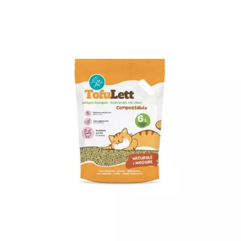 Leopet Tofulett Tofustreu für Katzen, geruchlos, natürlich klumpend, 6 Lt. -