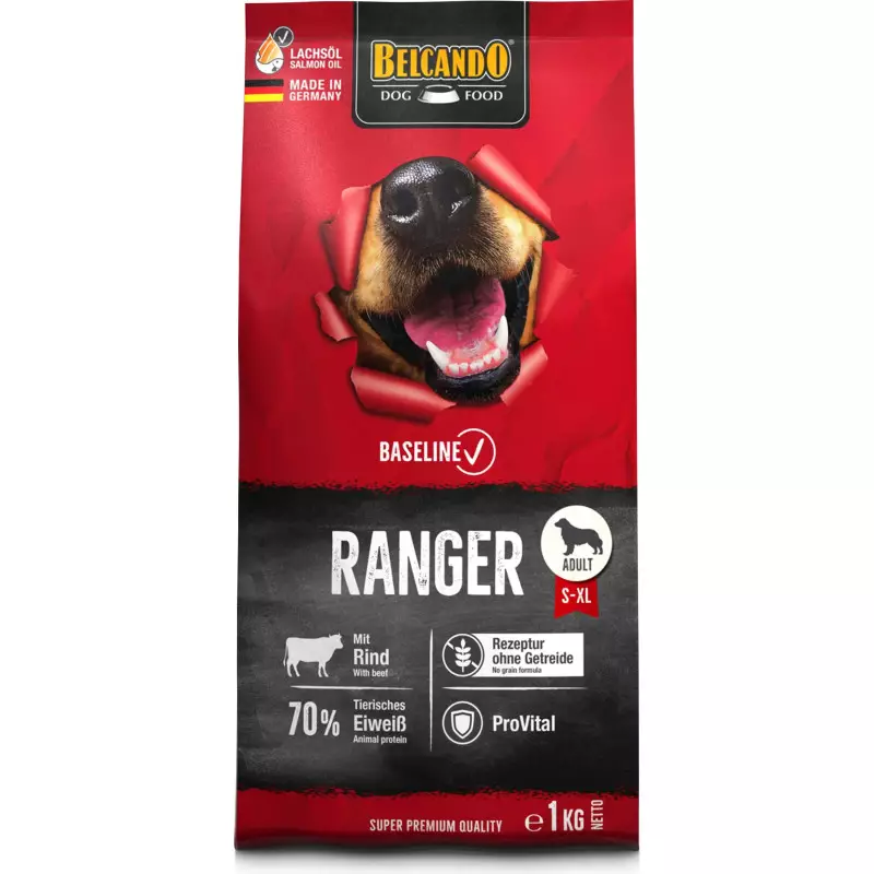 Belcando Baseline Ranger 1 Kg - Crocchette Senza Cereali Al Manzo Per Cani