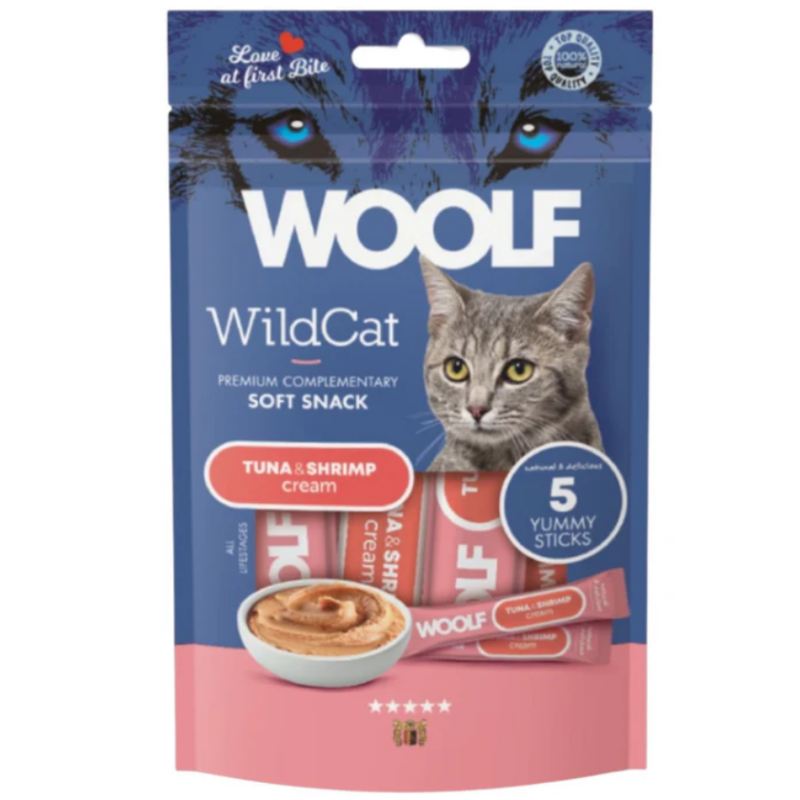 WOOLF Snack Chat Soft Cream Thon et Crevettes 70 g