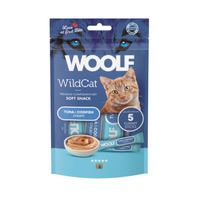 WOOLF Snack Chat Soft Cream Thon et Cabillaud 70gr WOOLF Snack Chat Soft Cream Thon et Cabillaud 70gr