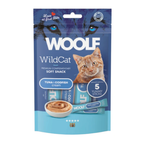 WOOLF Snack Gatto Soft Cream Tonno e Merluzzo 70gr - 