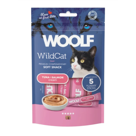 WOOLF Snack Gatto Soft Cream Tonno e Salmone 70 gr - 