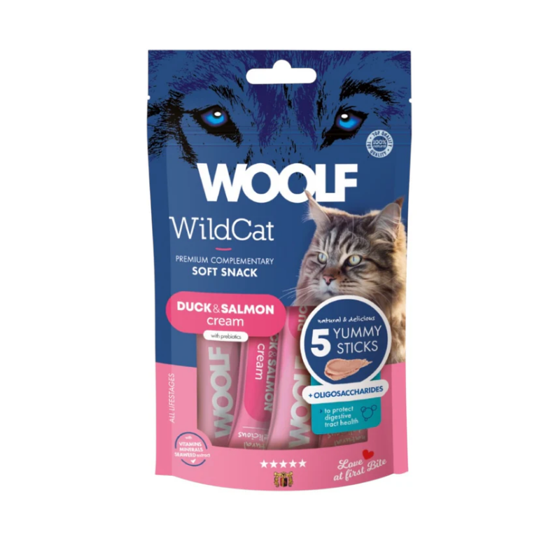 WOOLF Snack Chat Soft Cream Canard et Saumon 70 g WOOLF Snack Chat Soft Cream Canard et Saumon 70 g