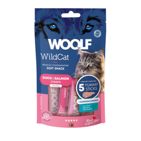 WOOLF Snack Gatto Soft Cream Anatra e Salmone 70 gr - 
