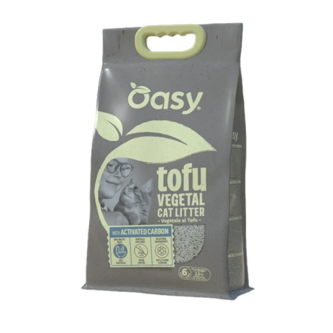 OASY Lettiera Vegetale Gatto Tofu Activated Carbon 6L - 