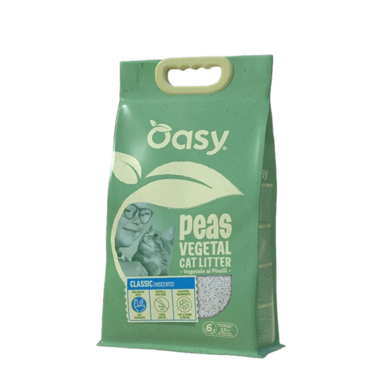 OASY Litière Vegetale Petits pois Classic Unscented 6L