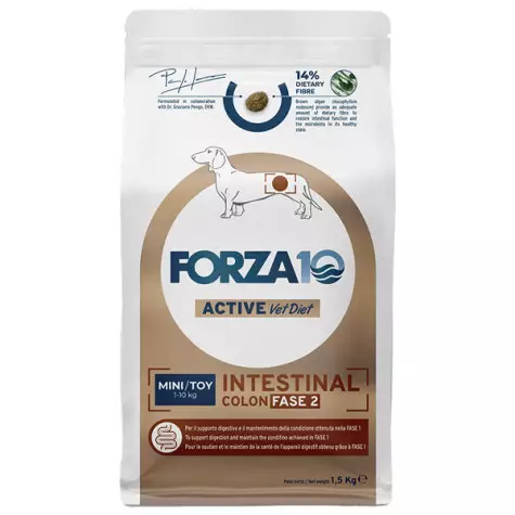 Forza10 Active Dog Mini-Spielzeug, Darm, Dickdarm, Phase 2, Fisch, 1,5 kg. -