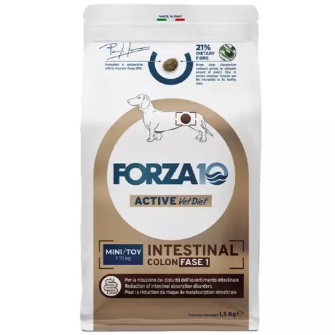 Forza10 Active Dog Mini-Spielzeug, Darm, Dickdarm, Phase 1, Fisch, 1,5 kg. -