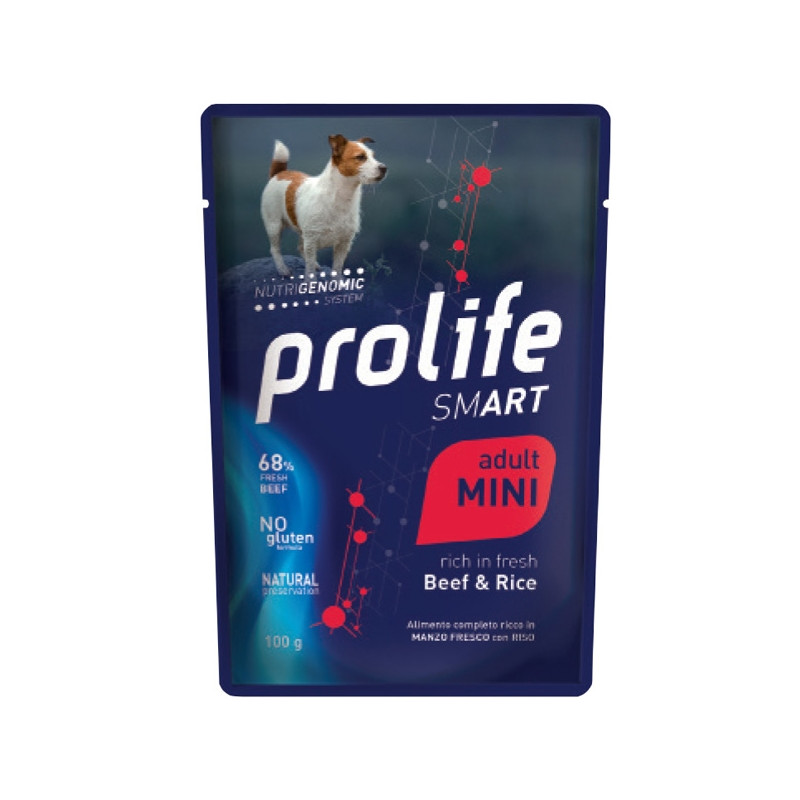Prolife Smart Adult Mini Beef Rice Umido 100 g. Prolife Smart Adult Mini Beef Rice Umido 100 g.