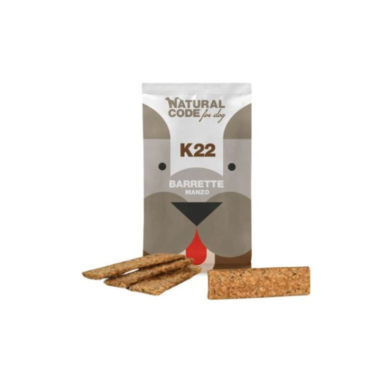 Natural Code Snack Barrette al Bœuf Pour Cani 4X25 g.