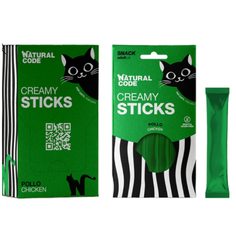 Natural code gatto creamy sticks pollo 4x14 gr. -