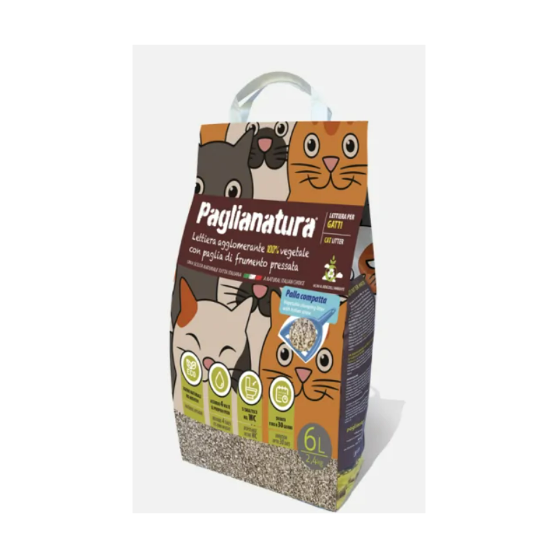 Paglianatura Lettiera Bioattiva Naturale Per Gatti 6 Lt.