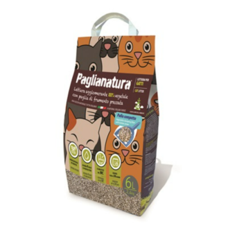 Paglianatura lettiera gatti agglomerante naturale 2,4 kg 6 lt - 