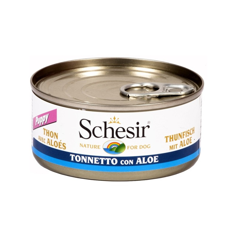 Schesir Cane Puppy Thunfisch mit Aloe in Gelee 150 g.