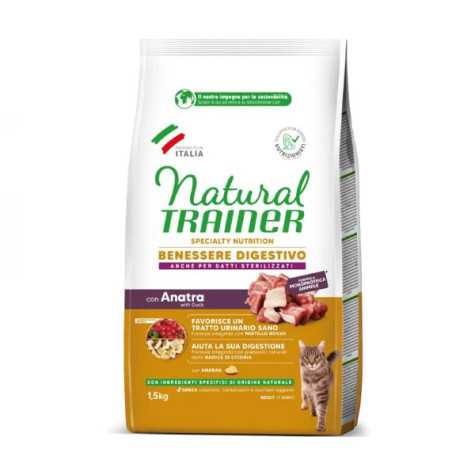 Trainer Natural Cat Adult Benessere Digestivo con Anatra 1,5 kg - 