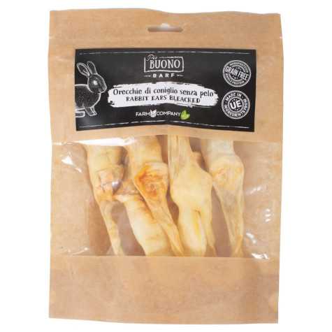 FARM COMPANY BARF BUONO Orecchie di coniglio sbiancate 50 g, 16 cm -