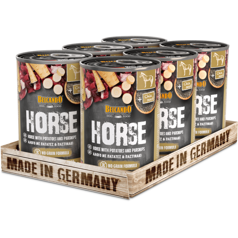Belcando Quality Selection Cavallo con patate e pastinaca 6 lattine da 400 g - Umido per cani Belcando Quality Selection Cavallo con patate e pastinaca 6 lattine da 400 g - Umido per cani
