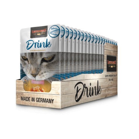 Leonardo Drink Salmone 20 bustine da 40 g - Snack liquido al salmone per gatti