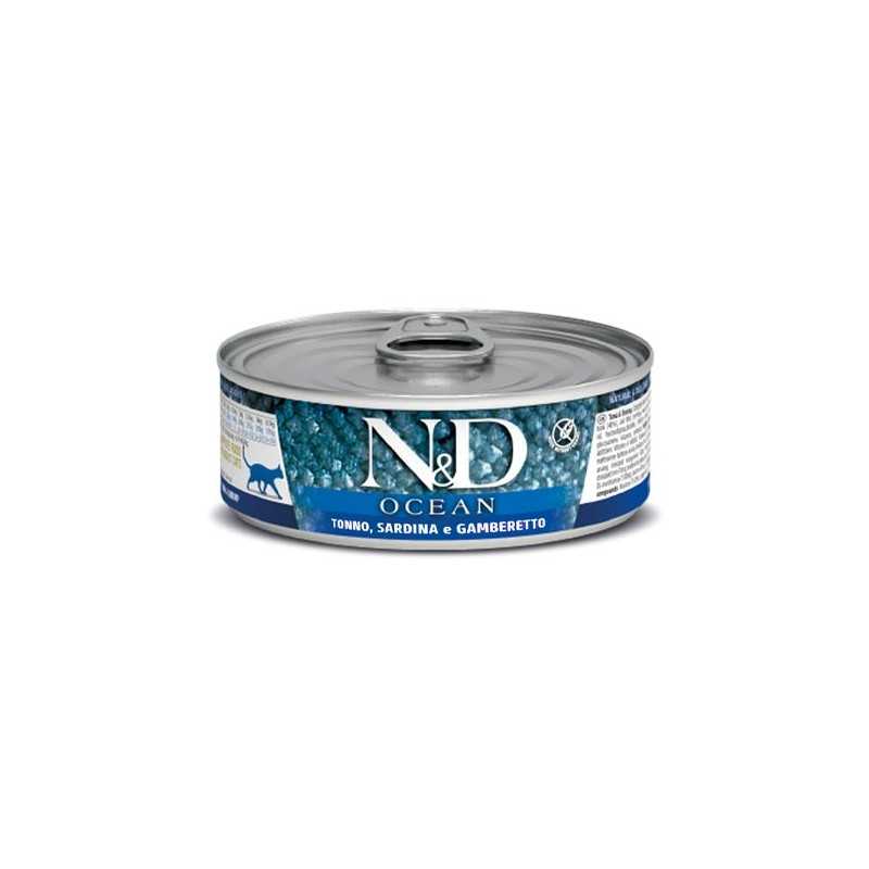 Farmina N et D Ocean avec Thon, Sardina et Gamberetto 80 g.