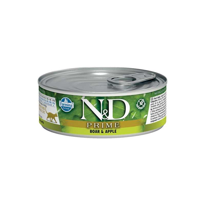 FARMINA N&D CAT PRIME CINGHIALE E MELA 80 GR.
