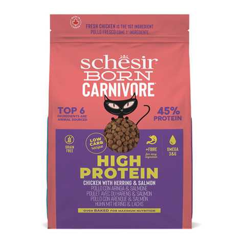 Schesir - Born Carnivore Adult Cat Pollo con Aringa e Salmone 1,25 kg - 