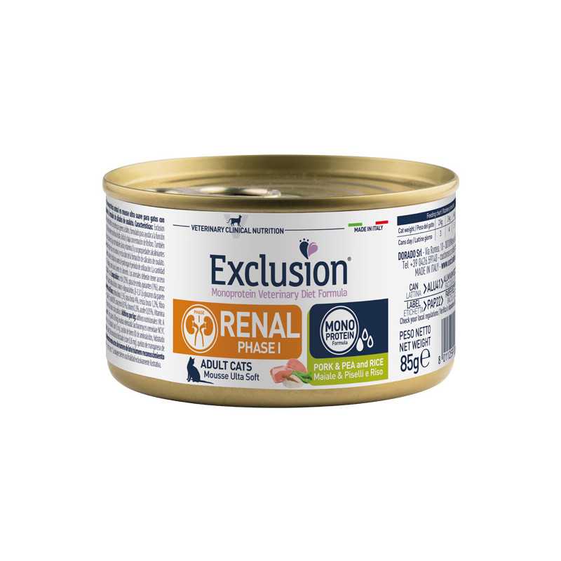 Exclusion - Renal Cat Phase 1 Pork et Pea 85 g. Exclusion - Renal Cat Phase 1 Pork et Pea 85 g.
