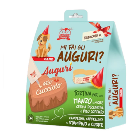 Emozioni 4 zampe cane kit auguri con manzo e more - 
