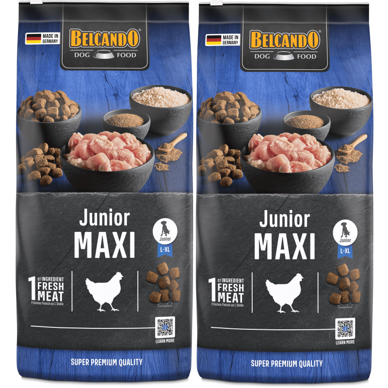 Belcando Junior Maxi 2 sacchi da 12,5 kg - Crocchette per cani giovani di taglia grande Belcando Junior Maxi 2 sacchi da 12,5 kg - Crocchette per cani giovani di taglia grande