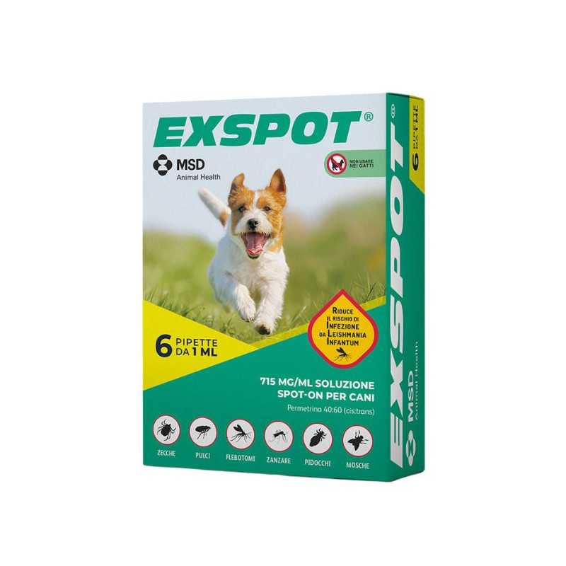Exspot Spot on 6 pipette da 1 ml. (antiparassitario for Dogs) Exspot Spot on 6 pipette da 1 ml. (antiparassitario for Dogs)