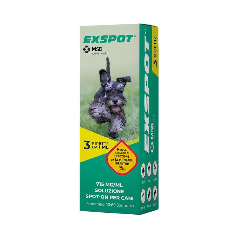 Exspot Spot-On 3 pipettes 1 ml (antiparassitario pour Chien) Exspot Spot-On 3 pipettes 1 ml (antiparassitario pour Chien)