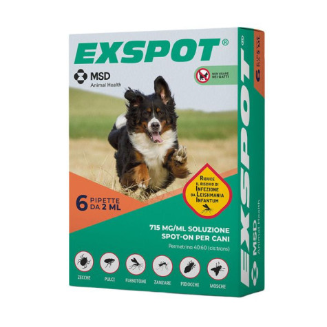 Exspot Spot on 6 pipette da 2 ml (antiparassitario per cani) - 