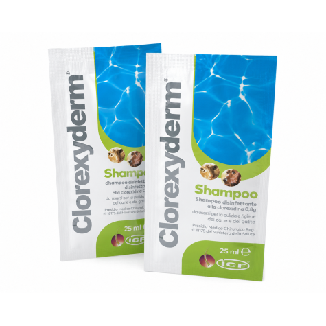 ICF Clorexyderm Shampoo 40 sachets of 25 ml. - 