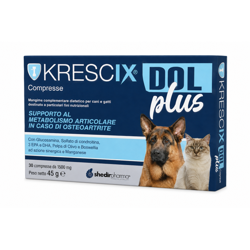 Krescix Dol Plus Articolazioni Cani Gatti 30 compresse Krescix Dol Plus Articolazioni Cani Gatti 30 compresse