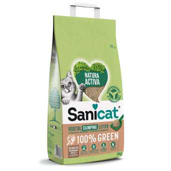 Sanicat - Lettiera Agglomerante Vegetale Natura Activa Green 5 KG - 
