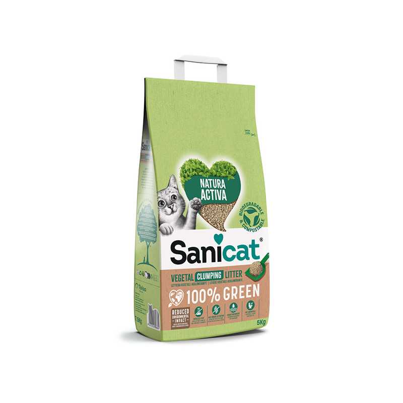 Sanicat - Litière Agglomerante Vegetale Natura Activa Green 5 kg Sanicat - Litière Agglomerante Vegetale Natura Activa Green 5 kg