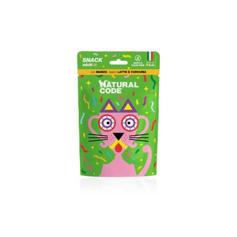 Snack Gatto Natural Code Manzo Latte e Curcuma - 60 gr -