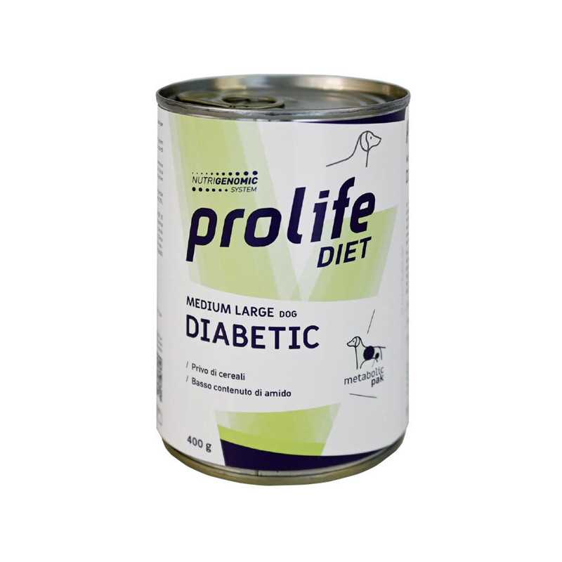 Cibo per cani Prolife Diet | Diabetico Medio Grande - Lattina da 400 g