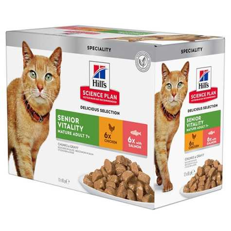 Hill's Science Plan Adult 7+ Senior Vitality con Pollo e Salmone Multipack 85 gr. -