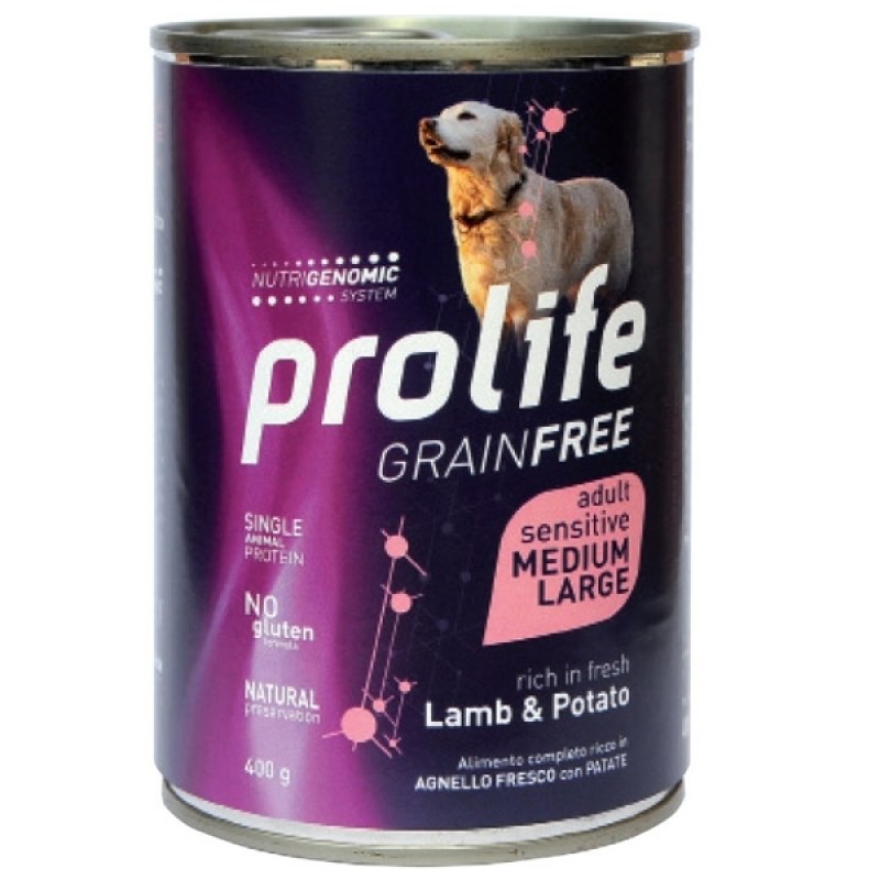 Prolife GF Cane Agnello Patate 400 g. Prolife GF Cane Agnello Patate 400 g.
