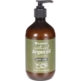 Flamingo Shampoo Natural Olio di Argan Cane Pelo Scuro 500 ml
