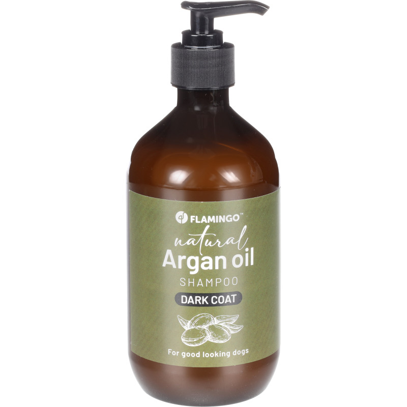 FLAMINGO Shampoo Natural Olio di Argan per Cani a Pelo Scuro 500 ml
