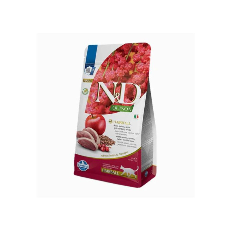 Farmina - Natural & Delicious Quinoa Hairball Anatra, Quinoa, Mela e Mirtillo Rosso 1,50KG (Gatto) Farmina - Natural & Delicious Quinoa Hairball Anatra, Quinoa, Mela e Mirtillo Rosso 1,50KG (Gatto)